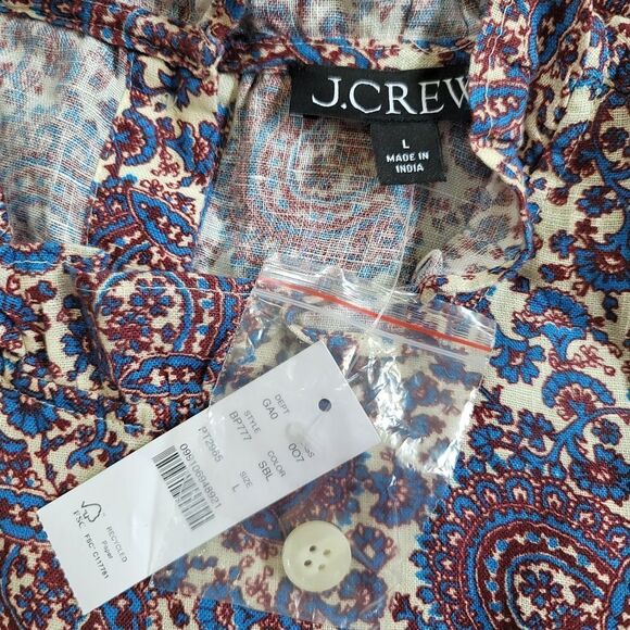 New J. Crew Fleur Top in Floral Linen Size Large - Picture 6 of 6